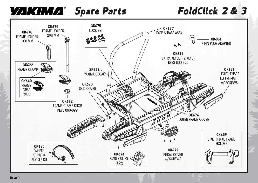 yakima bike carrier parts