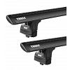 Thule WingBar Evo Black  Front/Rear 2 Bar Roof Rack For Volkswagen Transporter  T5 2 Door Van with Fixed Points LWB 2004 to 2015