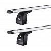 Thule WingBar Evo Silver  Front Mid/Rear Mid 2 Bar Roof Rack For Volkswagen Transporter  T5 2 Door Van with Fixed Points LWB 2004 to 2015