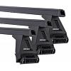 Rhino-Rack JA0804  Heavy Duty Bars Black RL150 3 Bar System Roof Rack For Land Rover Defender 130 & 110  4 Door Ute with Rain Gutters 1990 to 2016
