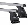 Rhino-Rack JA0873  Heavy Duty Bars Silver RL150 2 Bar System Roof Rack For Land Rover Defender 90  3 Door SUV with Rain Gutters 1990 to 2016