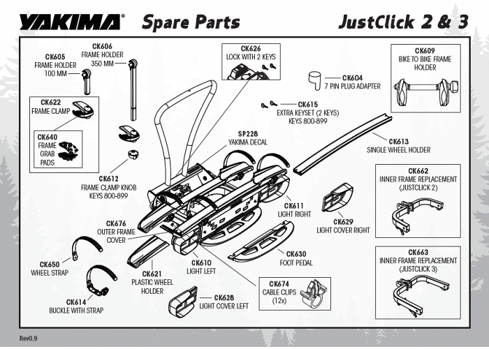 yakima bike carrier parts